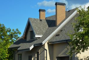 an asphalt shingle roof on a residential home